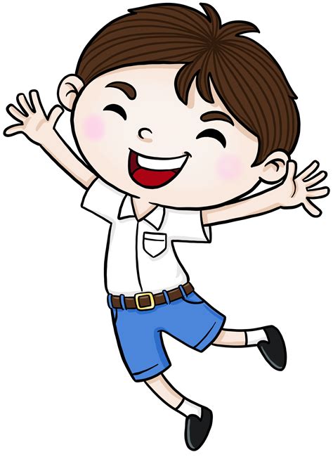Happy Boy Student Cartoon