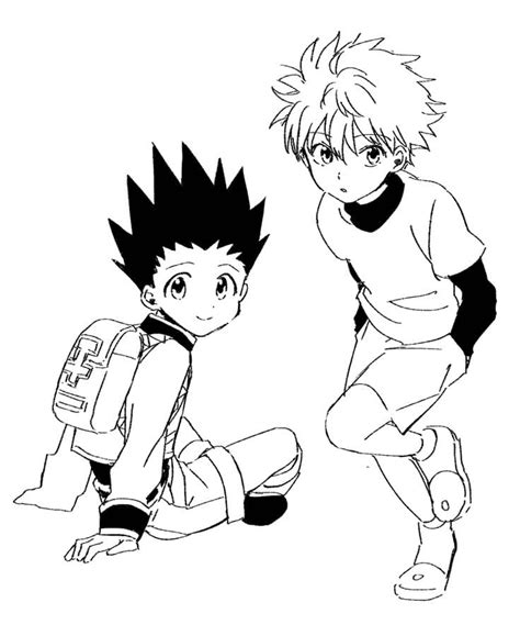 Killua Zoldyck And Gon Freecss Coloring Pages Free Printable Coloring