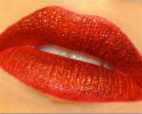 Ruby Red Glitter Lips Beautiful Lip Color Play Makeup Beautiful Lips