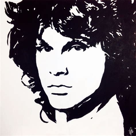 The Oh So Handsome Jim Morrison Painted In A Monochromatic Style By
