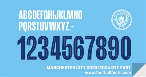 Manchester City 20232024 Font Otf And Vector Football Fonts