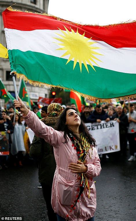Demonstrators Including Kurds March Through London In Protest Against