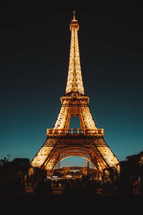 Drone eiffel tower in paris france. Eiffel Tower During Night Time · Free Stock Photo