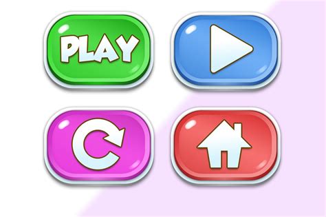 Game Ui Buttons Cartoony Icons Creative Market