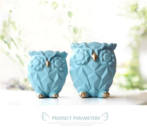 Luxury Resin Figurine For T Cute Owls Animal Statues Home Decoration