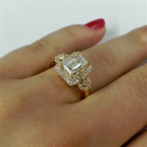 Though watch out for any emerald engagement rings or emerald wedding bands which contain d labeled emeralds that have been dyed and treated with colored oils. Certified 1.55Ct Diamond Engagement Ring Emerald Cut Diamond in 14k Yellow Gold | eBay