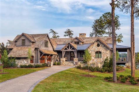 Timber Frame Home With Farmhouse Interiors Overlooking Lake Keowee