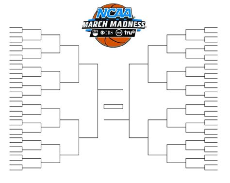 Printable Ncaa Mens D1 Bracket For 2019 March Madness Tournament