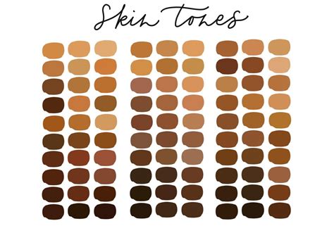 Skin Tones Procreate Color Palette For Ipad 6 Palettes 180 Colors