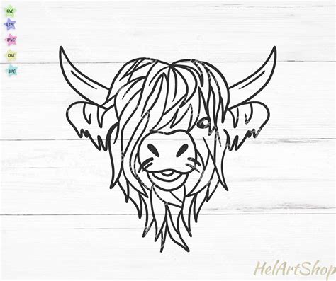 Highland Cow SVG Farm svg Cow Face svg | Etsy