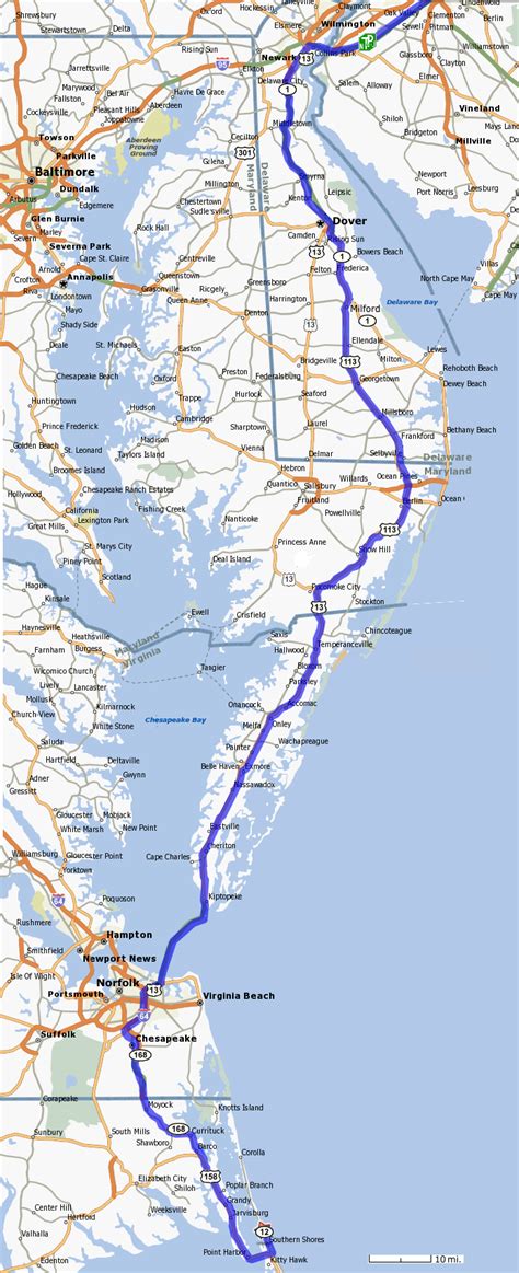 Detailed Map Of Outer Banks