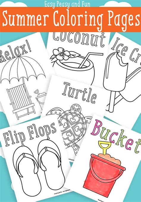 summer coloring pages  printable easy peasy  fun