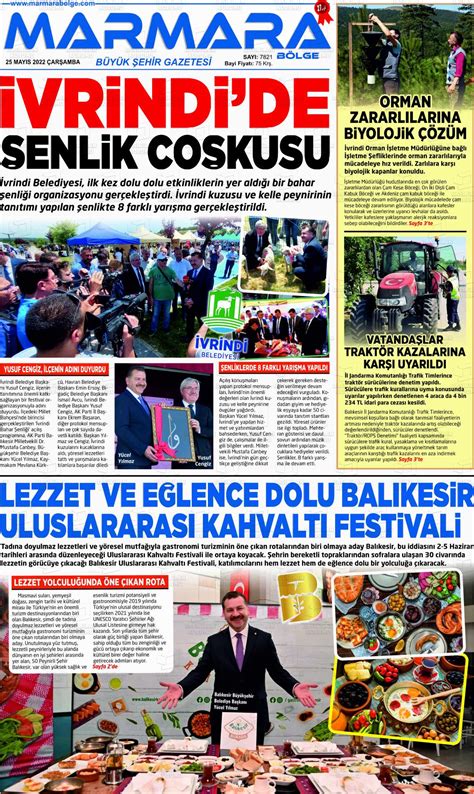 May S Tarihli Marmara B Lge Gazete Man Etleri
