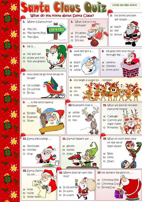 Christmas Quiz Рождественская викторина на английском языке English