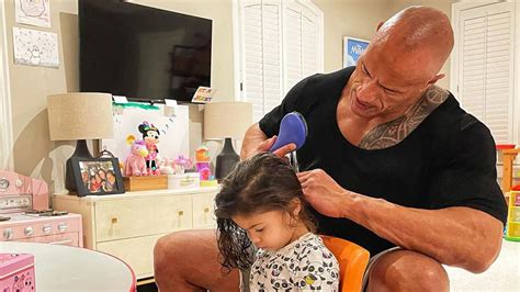 dwayne johnson shows off his hair skills in an adorable post with his 2 year old daughter cnn