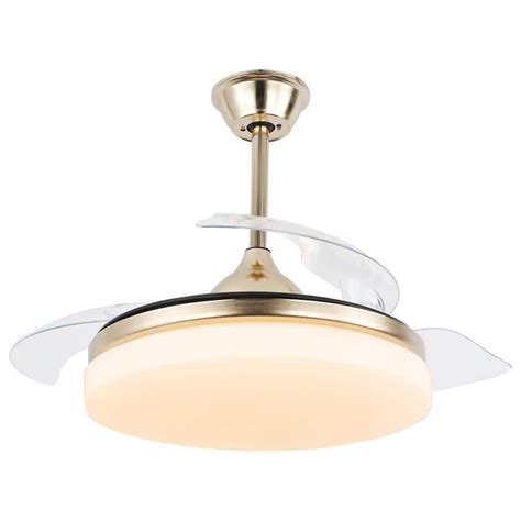 Bella Depot 42 In Led Indoor Gold Retractable Ceiling Fan With Remote