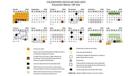 Sep Publica El Calendario Oficial Para El Ciclo Escolar 2022 A 2023 Unión Guanajuato