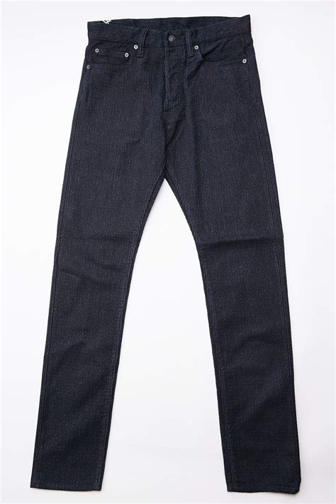 Pure Blue Japan 1153 Sashiko Relaxed Tapered Jeans Double Indigo