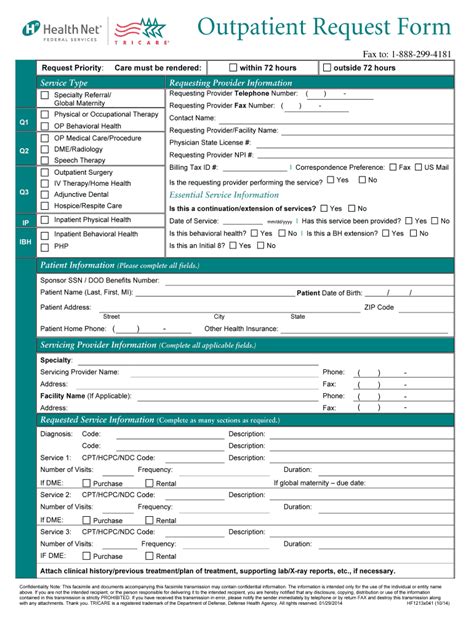 Hnfs Outpatient Request Form Fill And Sign Printable Template Online