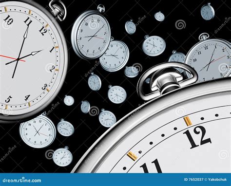 Clocks Stock Illustration Illustration Of Black Background 7652037