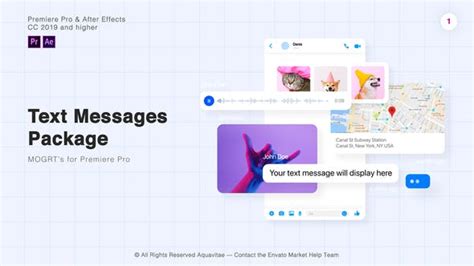 Importing multiple motion graphics template file (.mogrt) into premiere requires a specific file path and set of steps. Text Messages Package l MOGRT for Premiere Pro - Videohive ...