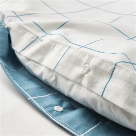 A nice compliment to my bedding.lucindaa great deal for the money and a very easy to handle with my winter weight down comforter from ikea. VITKLÖVER Duvet cover and pillowcase, white blue/check ...