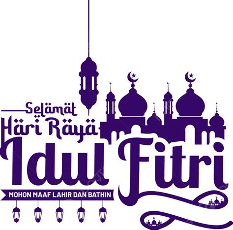 Texto De Saudação De Selamat Hari Raya Idul Fitri Com Mesquita Png