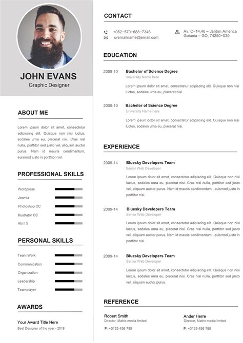 Attractive Resume Template 2021 Word Format Modern Cv Design