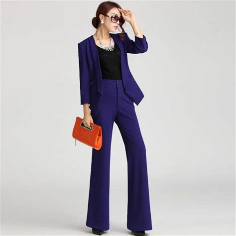 Dark Purple Women Evening Pant Suits Female Business Suit Office Smart