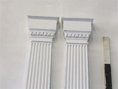 8500025 Wooden Fluted Pilaster With Duck And Egg Top Detail H 261cm X