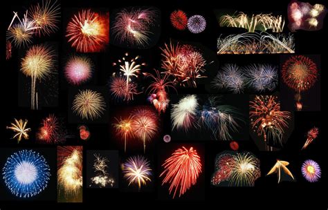 Collage Of Different Firework Types Fireworks Big Fireworks Wall