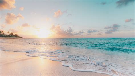 Beach Sea Sunset Wallpaper 3840x2160 4k Ultra Hd