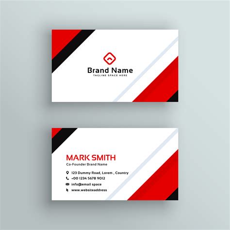 Modern Professional Red Business Card Design Download Free Vector Art