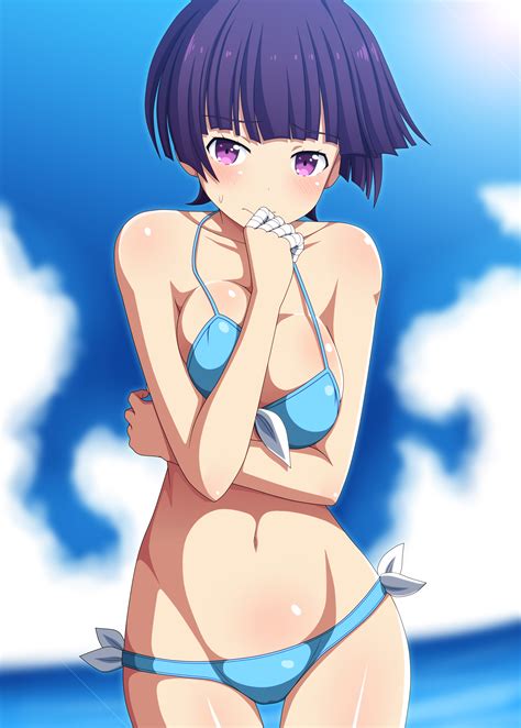 Wallpaper Senju Muramasa Eromanga Sensei Anime Girls Bikini Cleavage Violet Eyes