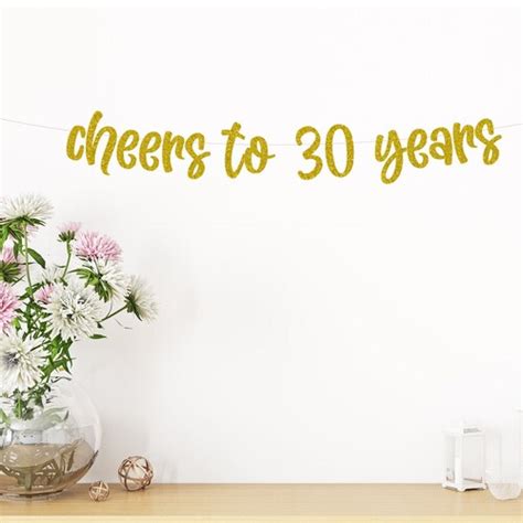 Cheers To 30 Years Banner30th Birthday Sign 30th Birthday Etsy
