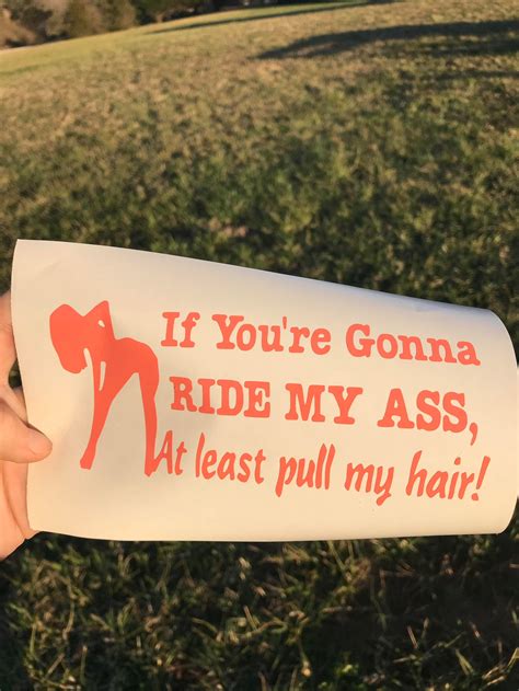 If Youre Gonna Ride My Ass At Least Pull My Hair Car Decal Etsy