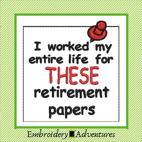 Retirement Machine Embroidery Design Embroidered Toilet Etsy