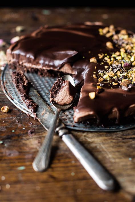 Let the chocolate cool somewhat. Chocolate Lovers Greek Yogurt Chocolate Mousse Cake ...