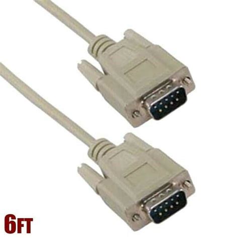 6ft Db9 9 Pin Db 9 Rs 232 Male To Male Serial Port Cable Cord Nickel