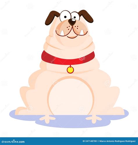 Isolated Cute Bulldog Dog Breed Cartoon Vector Stock Vector