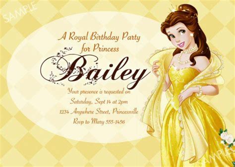 Belle Birthday Invitations Invitation Design Blog
