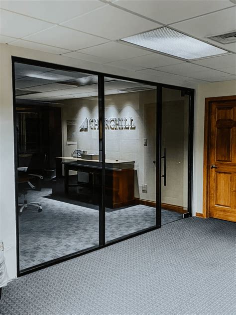 Sleek Partition For An Executive Office Glass Partition