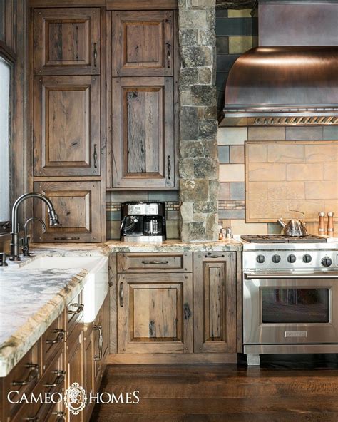 An Upscale Mountain Rustic Kitchen In This Mountain Home Built By Utah