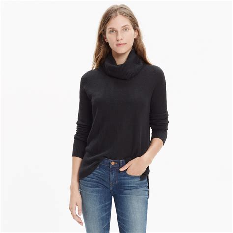 Madewell Ribbed Turtleneck Sweater in Black - Lyst