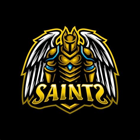 Angel Saint Guardian Mascota Logo Esport Gaming Vector Premium