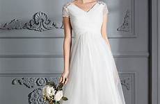 dresses wedding short sleeves asymmetrical tulle princess neck line