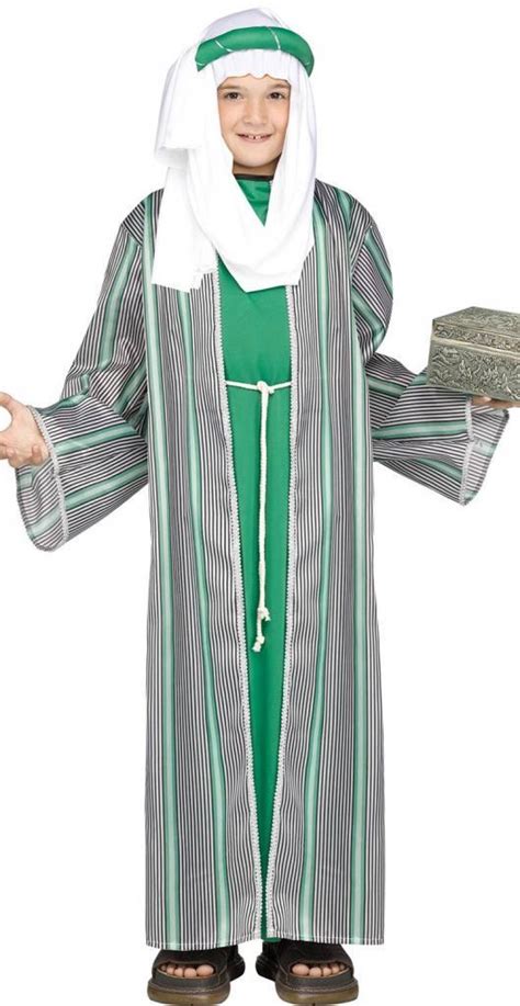 Childrens 3 Wise Men Nativity Fancy Dress Costume In Green By Fun