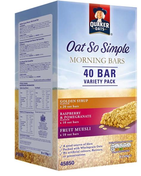 Quaker Oats So Simple Morning Bars Variety Pack 40 X 35g