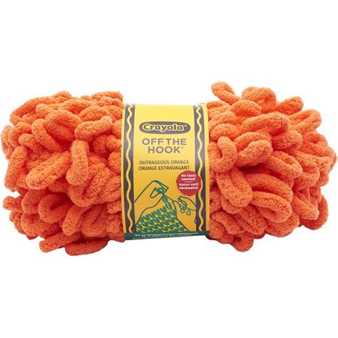 Lion Brand Crayola Off The Hook Yarn Outrageous Orange