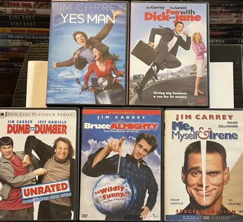 5 Jim Carrey Dvd Movie Lot Yes Man Dumb And Dumber Bruce Almighty